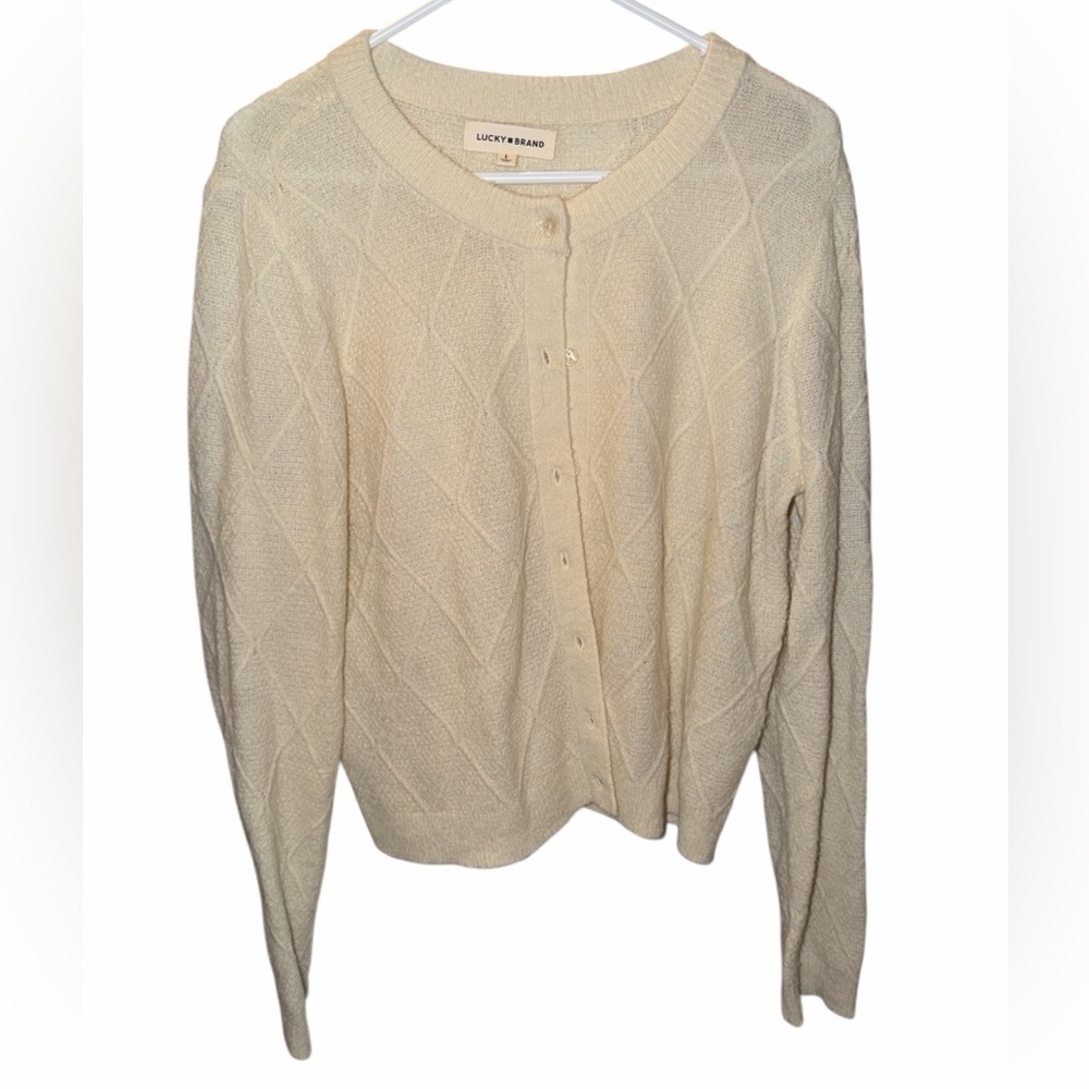 Women’s Lucky Brand Cable-Knit Button-Up Sweater - Size L.